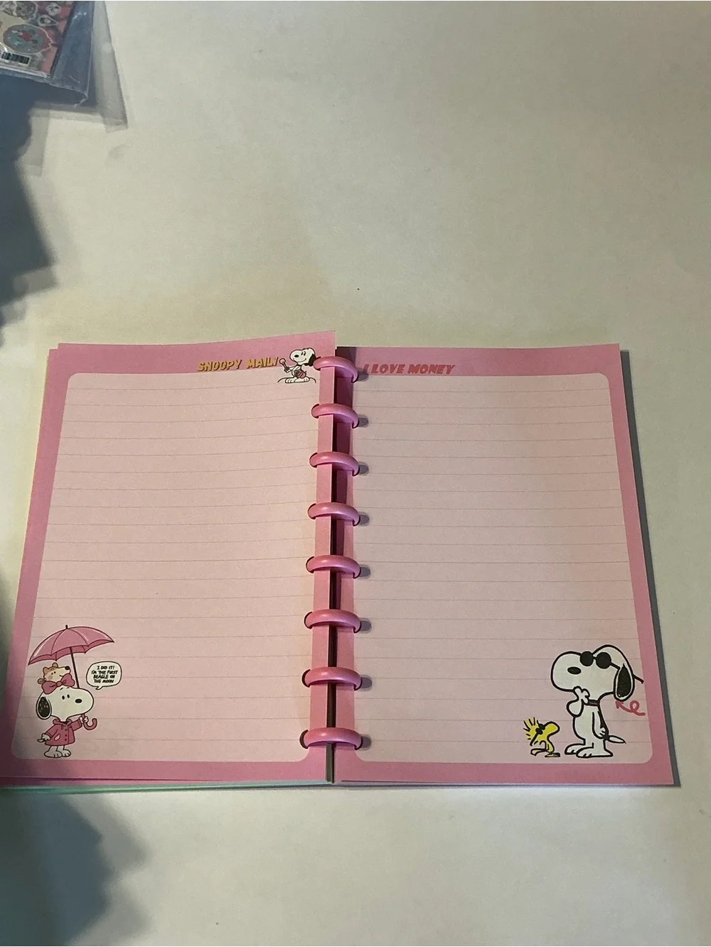 Peanuts Charlie Brown Pink A5 Spiral  Notebook